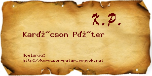 Karácson Péter névjegykártya